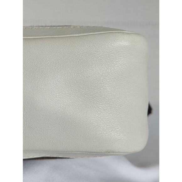 Gucci Web Sherry Line Accessory Pouch Rare Brown Canvas White Leather 92820 - Picture 7 of 15